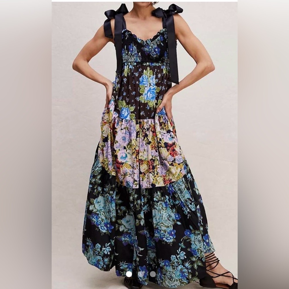 Free People Bluebell maxi dress in Cool Combo colorway